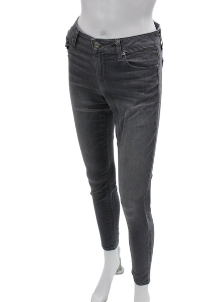 Joes Jeans Womens Ankle Skinny Jeans Gray Mid Rise Button Size 26