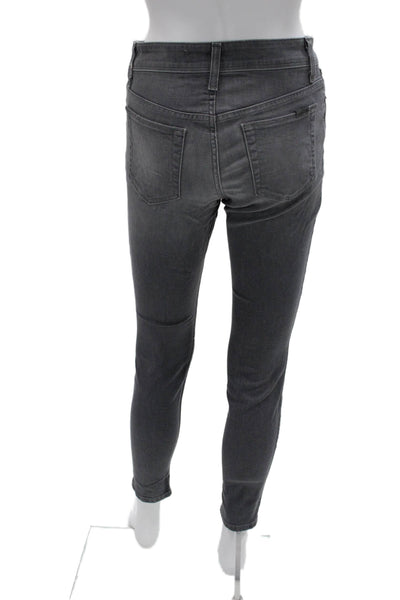 Joes Jeans Womens Ankle Skinny Jeans Gray Mid Rise Button Size 26