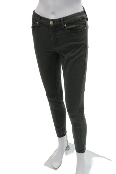 7 For All Mankind Women Dark Gray Cropped Ankle Jeans Mid Rise Size 27