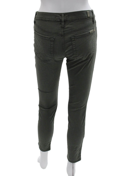 7 For All Mankind Women Dark Gray Cropped Ankle Jeans Mid Rise Size 27