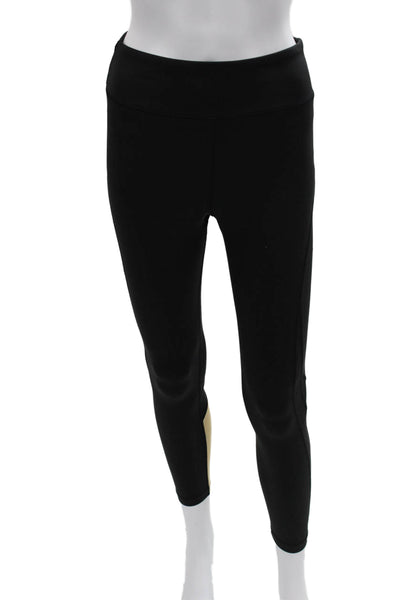 ALALA Womens Black Ankle Leggings Zip Closure Size S