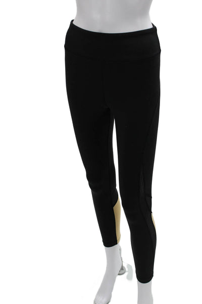 ALALA Womens Black Ankle Leggings Zip Closure Size S