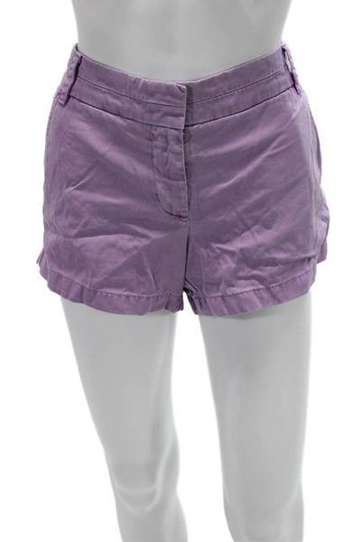 J Crew Unisex Purple Chino Shorts 100% Cotton Button Size 4