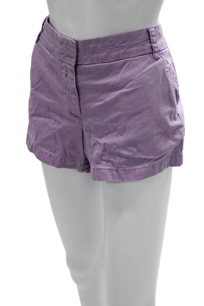 J Crew Unisex Purple Chino Shorts 100% Cotton Button Size 4