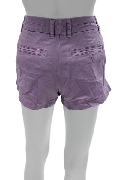 J Crew Unisex Purple Chino Shorts 100% Cotton Button Size 4