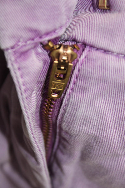 J Crew Unisex Purple Chino Shorts 100% Cotton Button Size 4