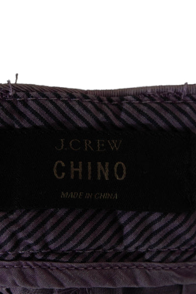 J Crew Unisex Purple Chino Shorts 100% Cotton Button Size 4