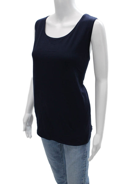 Eileen Fisher Women Sleeveless Tank Dark Blue Viscose Lycra Size 2X