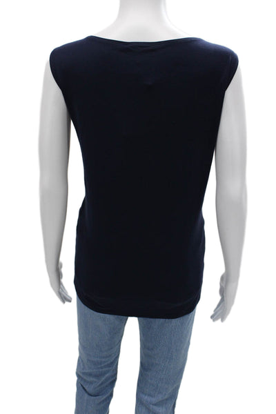 Eileen Fisher Women Sleeveless Tank Dark Blue Viscose Lycra Size 2X
