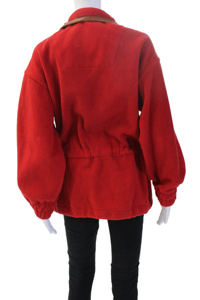 Killy Women Red 90s High Neck Drawstring Jacket Long Sleeve Size S