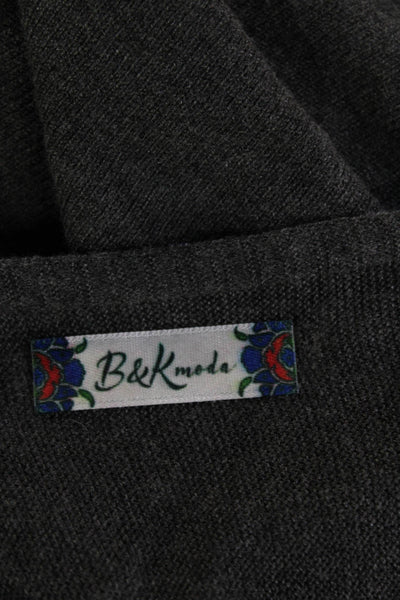 B&K Moda Unisex Pullover Sweater Dark Gray Long Sleeve Viscose Size M