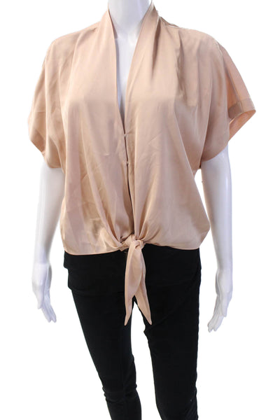 Generation Love Womens Beige Kimono Blouse Short Sleeve Size M