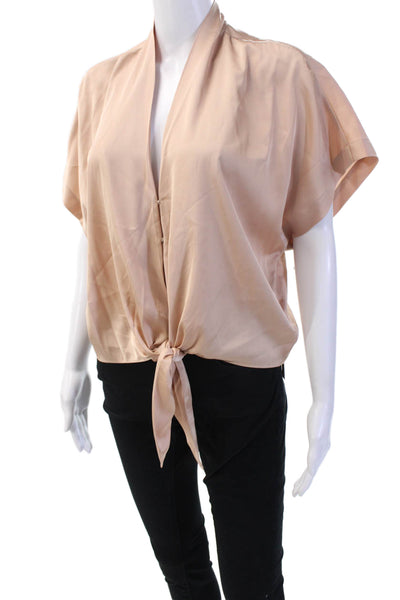 Generation Love Womens Beige Kimono Blouse Short Sleeve Size M