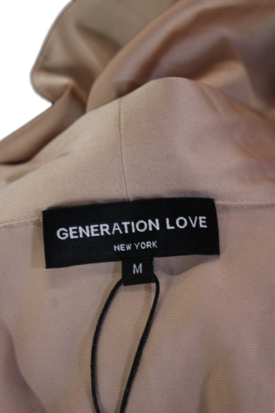Generation Love Womens Beige Kimono Blouse Short Sleeve Size M