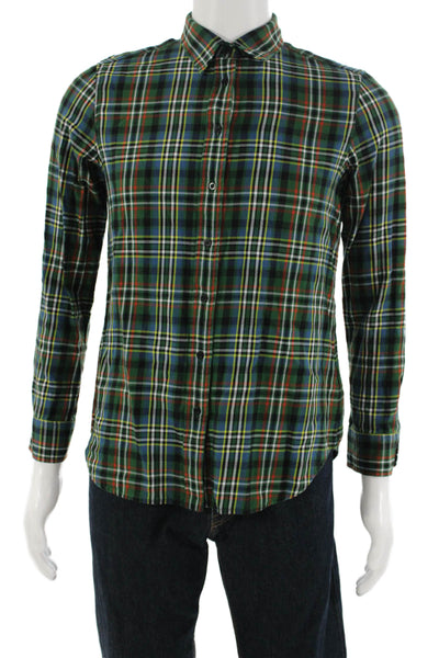 Lauren Ralph Lauren Mens Long Sleeve Plaid Print Button Down Shirt Green Size M