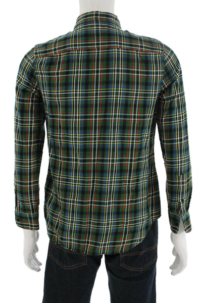 Lauren Ralph Lauren Mens Long Sleeve Plaid Print Button Down Shirt Green Size M