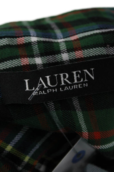 Lauren Ralph Lauren Mens Long Sleeve Plaid Print Button Down Shirt Green Size M