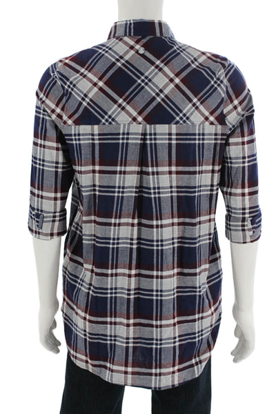 Barbour Mens Long Sleeve Button Down Plaid Orint Shirt Multi Size 10