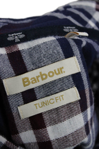Barbour Mens Long Sleeve Button Down Plaid Orint Shirt Multi Size 10