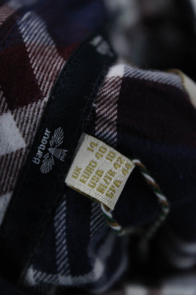 Barbour Mens Long Sleeve Button Down Plaid Orint Shirt Multi Size 10