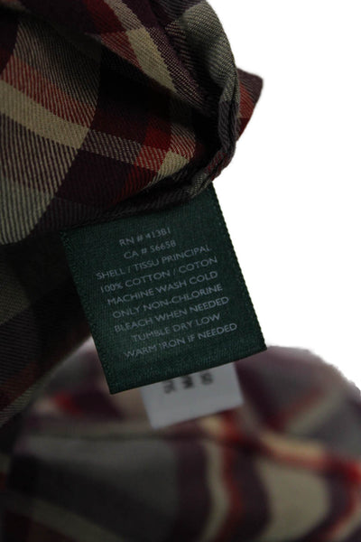 Lauren Ralph Lauren Mens Long Sleeve Button Down Plaid Shirt Red Size M