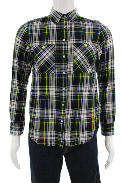 Lauren Ralph Lauren Mens Cotton Long Sleeve Plaid Button Down Shirt White Size M