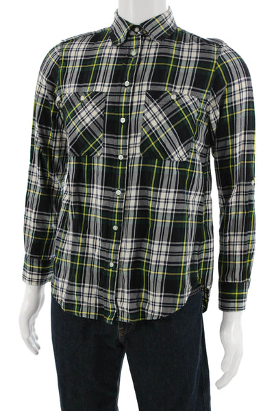 Lauren Ralph Lauren Mens Cotton Long Sleeve Plaid Button Down Shirt White Size M