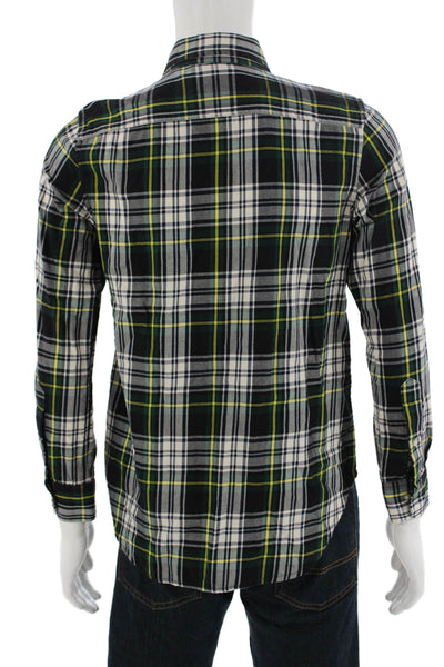 Lauren Ralph Lauren Mens Cotton Long Sleeve Plaid Button Down Shirt White Size M