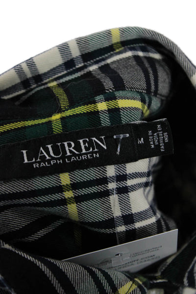 Lauren Ralph Lauren Mens Cotton Long Sleeve Plaid Button Down Shirt White Size M