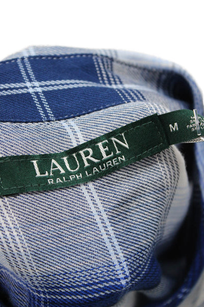 Lauren Ralph Lauren Mens Long Sleeve Plaid Button Down Shirt Blue Size M