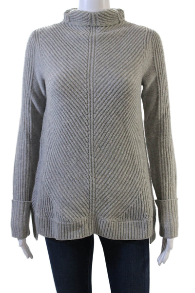 Vince Women Gray Mock Neck Pullover Sweater 70% Wool 30% Cashmere Size XS