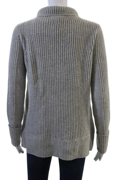 Vince Women Gray Mock Neck Pullover Sweater 70% Wool 30% Cashmere Size XS