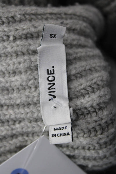 Vince Women Gray Mock Neck Pullover Sweater 70% Wool 30% Cashmere Size XS