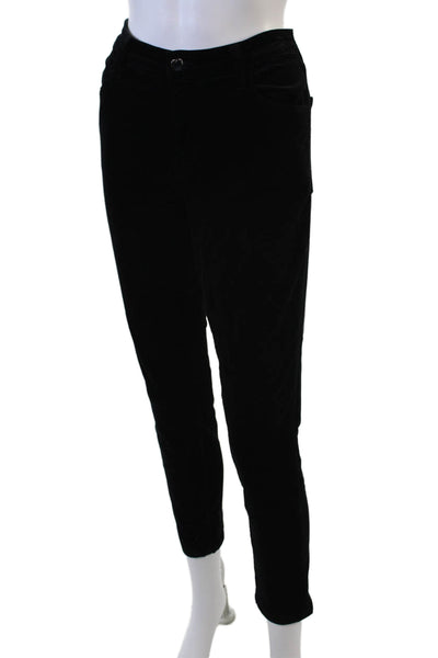 J Brand Womens Black Cropped Ankle Pants Button Size 25