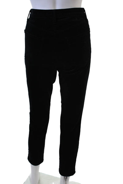 J Brand Womens Black Cropped Ankle Pants Button Size 25