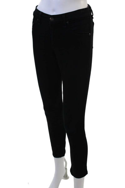 Rag & Bone Women Skinny Ankle Jeans Black Button Size 25