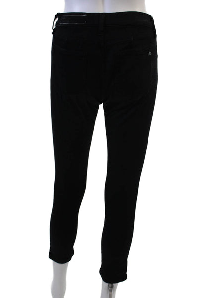 Rag & Bone Women Skinny Ankle Jeans Black Button Size 25