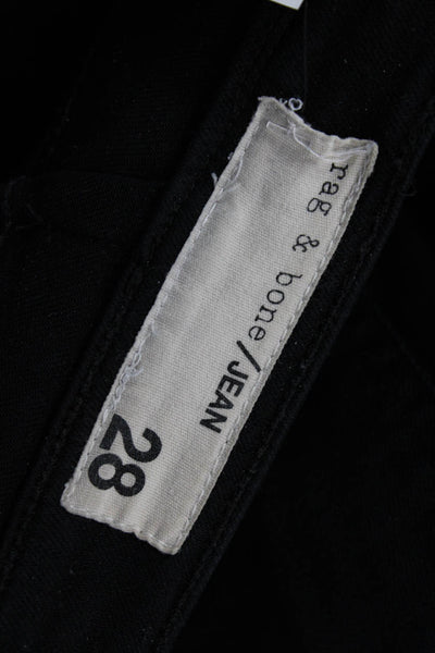 Rag & Bone Women Skinny Ankle Jeans Black Button Size 25
