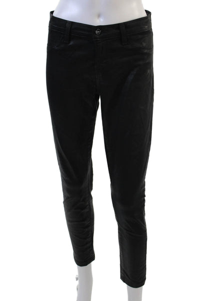 J Brand Women Ankle Cropped Biker Pants Black Size 28