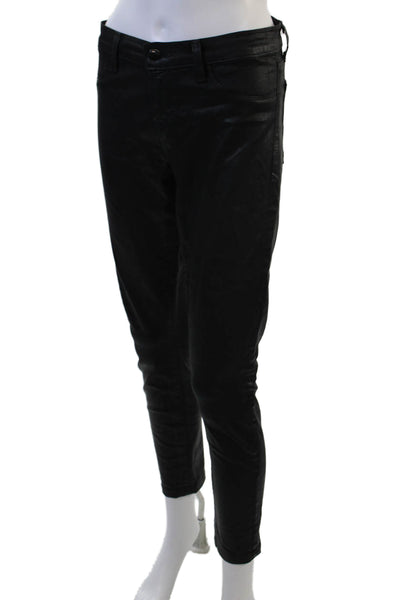 J Brand Women Ankle Cropped Biker Pants Black Size 28