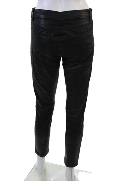 J Brand Women Ankle Cropped Biker Pants Black Size 28