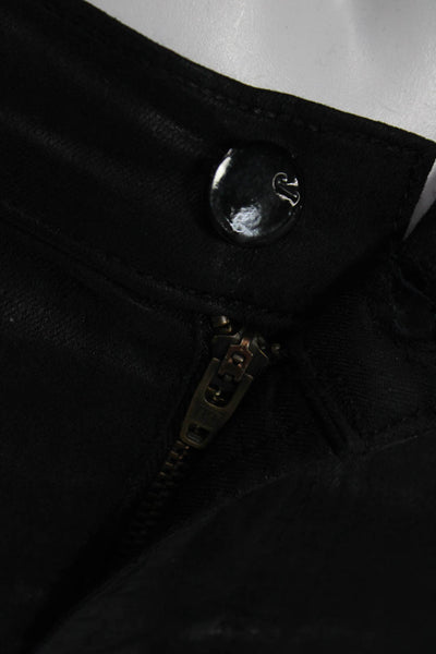 J Brand Women Ankle Cropped Biker Pants Black Size 28