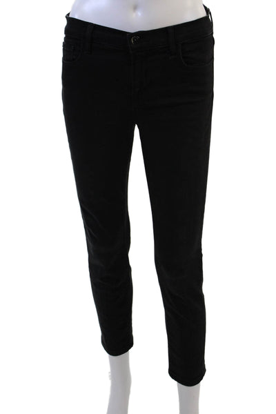 J Brand Women Skinny Ankle Jeans Black Mid Rise Size 27