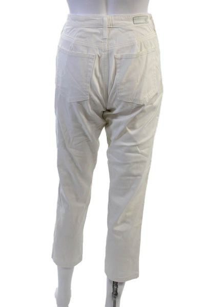 Adriano Goldschmied Womens Cropped Ankle Pants White Button Size 27