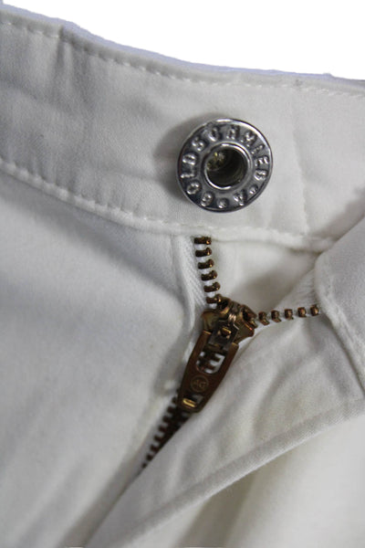 Adriano Goldschmied Womens Cropped Ankle Pants White Button Size 27