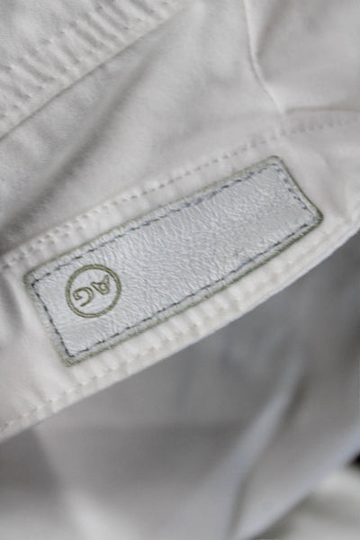 Adriano Goldschmied Womens Cropped Ankle Pants White Button Size 27