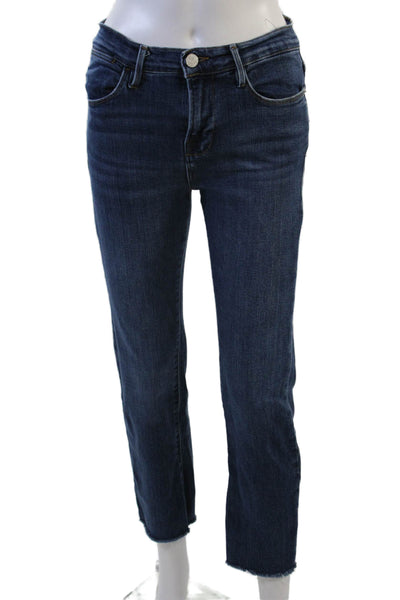 Frame Women Cropped Straight Ankle Jeans Dark Blue Size 26