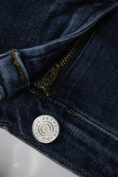 Frame Women Cropped Straight Ankle Jeans Dark Blue Size 26