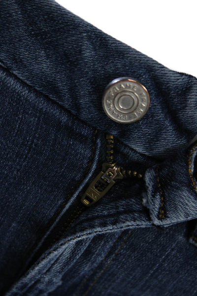 Frame Womens Cropped Ankle High Rise Dark Blue Jeans Button Size 27