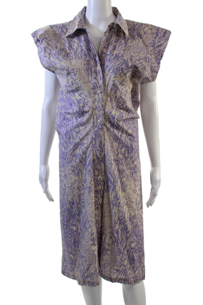 Birger Christensen Women Shirt Dress Beige Organic Cotton Full Length Size 4